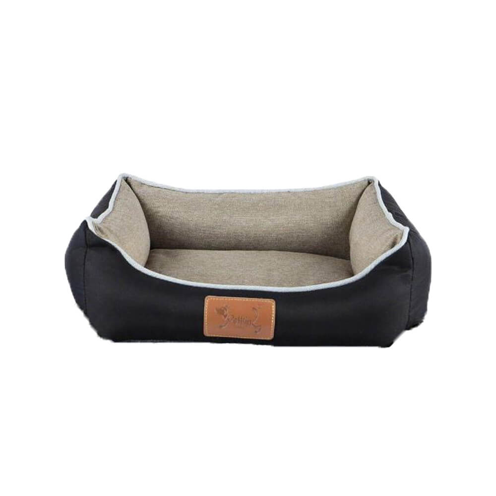3-teiliges Katzennest-Set aus mit Leinen gefüllter Baumwolle, 10 Sätze, Helle Kaffeefarbe/ Dunkelgrau