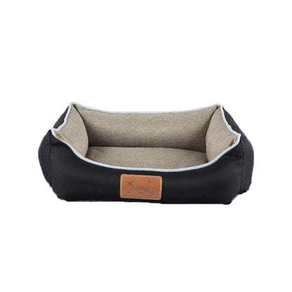 3-teiliges Katzennest-Set aus mit Leinen gefüllter Baumwolle, 10 Sätze, Helle Kaffeefarbe/ Dunkelgrau