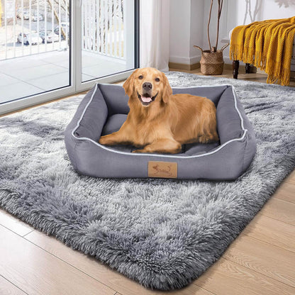 3-teiliges Feines Leinen Gefüllt mit Baumwolle Hundebett-Set, 10 Sätze, Dunkelgrau/ Braun/ Grau